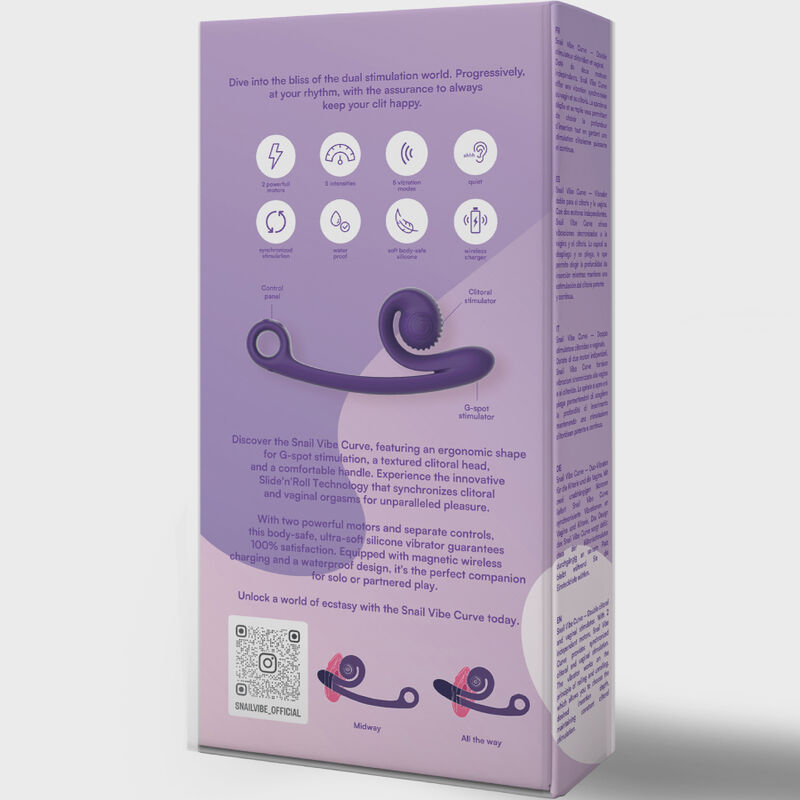 Vibromasseur courbe violet à double stimulation — SNAIL VIBE
