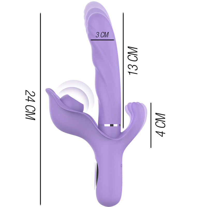 Vibrador de succión multifuncional recargable violeta — INTENSE HIGH TECH