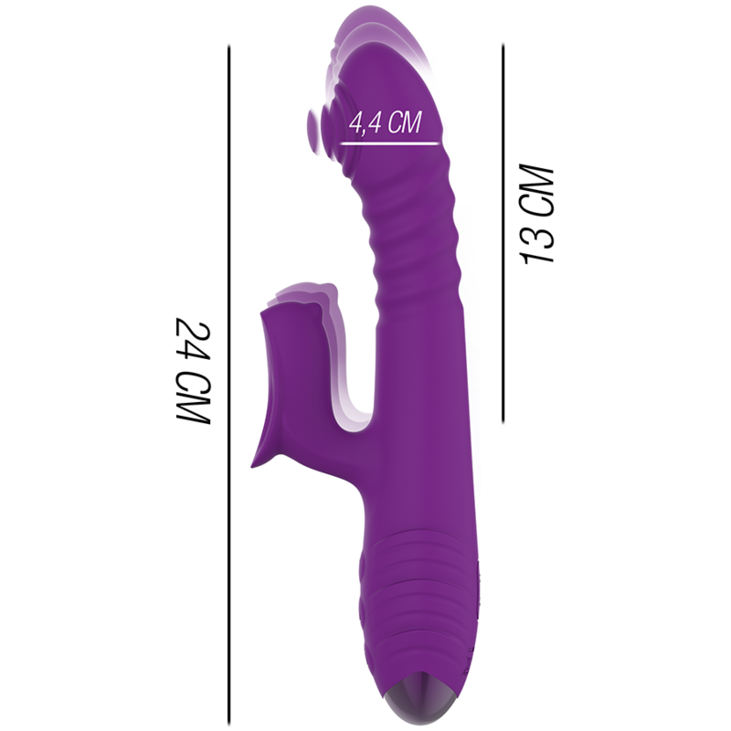 Vibrateur rechargeable up & down avec stimulateur clitoridien — INTENSE HIGH TECH