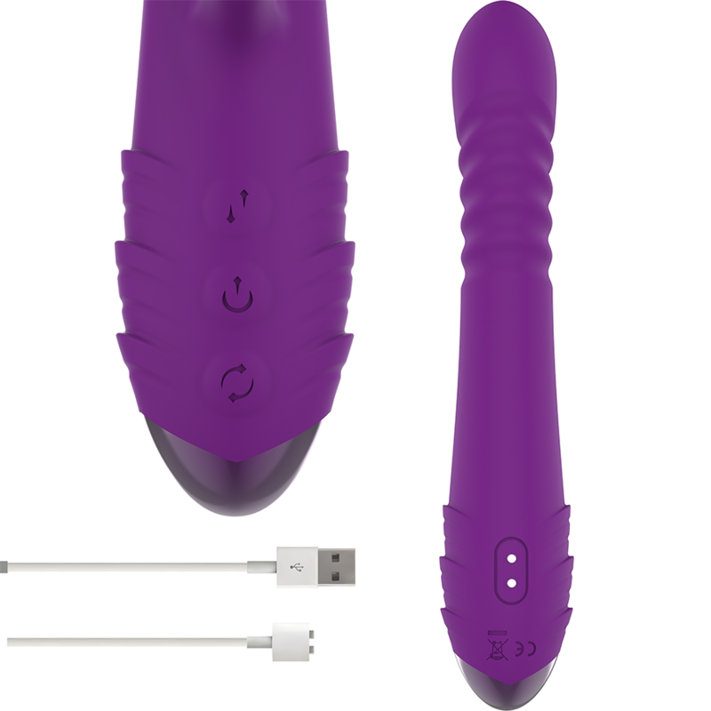 Vibrateur rechargeable up & down avec stimulateur clitoridien — INTENSE HIGH TECH