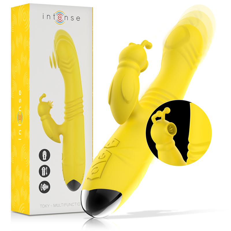 Vibrateur multifonction up & down avec stimulateur clitoridien — INTENSE HIGH TECH