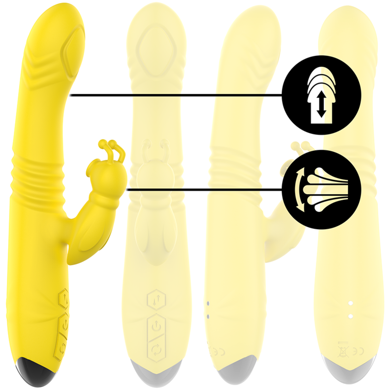Vibrateur multifonction up & down avec stimulateur clitoridien — INTENSE HIGH TECH
