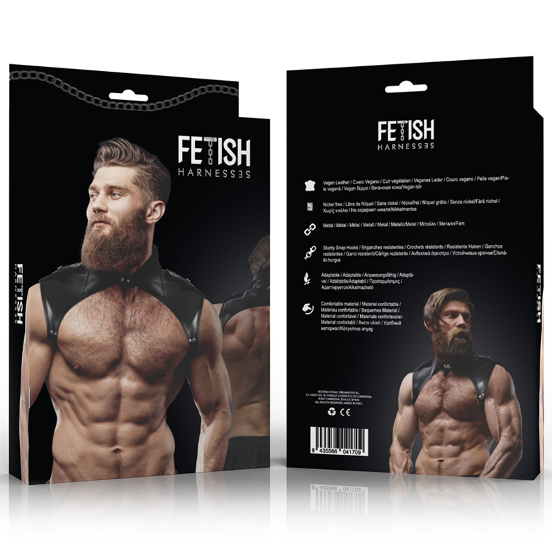 Harnais de poitrine réglable en éco-cuir pour hommes — FETISH SUBMISSIVE ATTITUDE