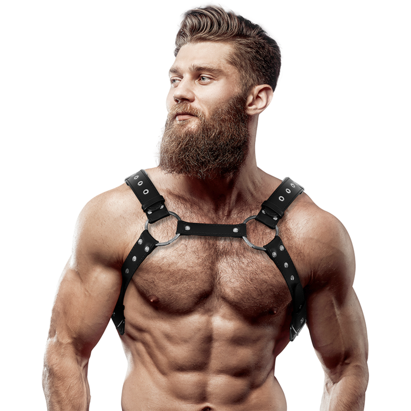 Harnais de poitrine en éco-cuir à clous — FETISH SUBMISSIVE ATTITUDE