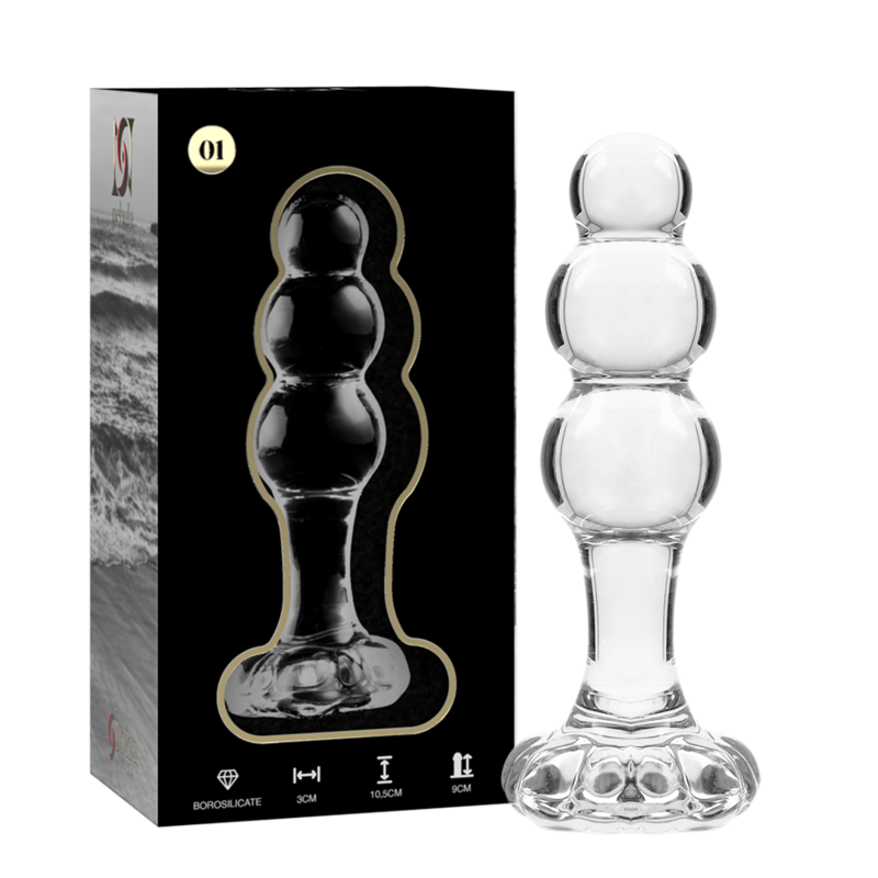 Bouchon anal en verre borosilicate transparent 10.5 cm — NEBULA SERIES BY IBIZA