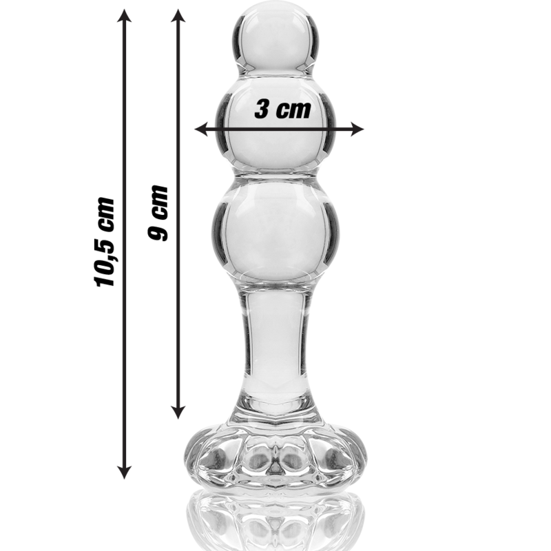 Bouchon anal en verre borosilicate transparent 10.5 cm — NEBULA SERIES BY IBIZA