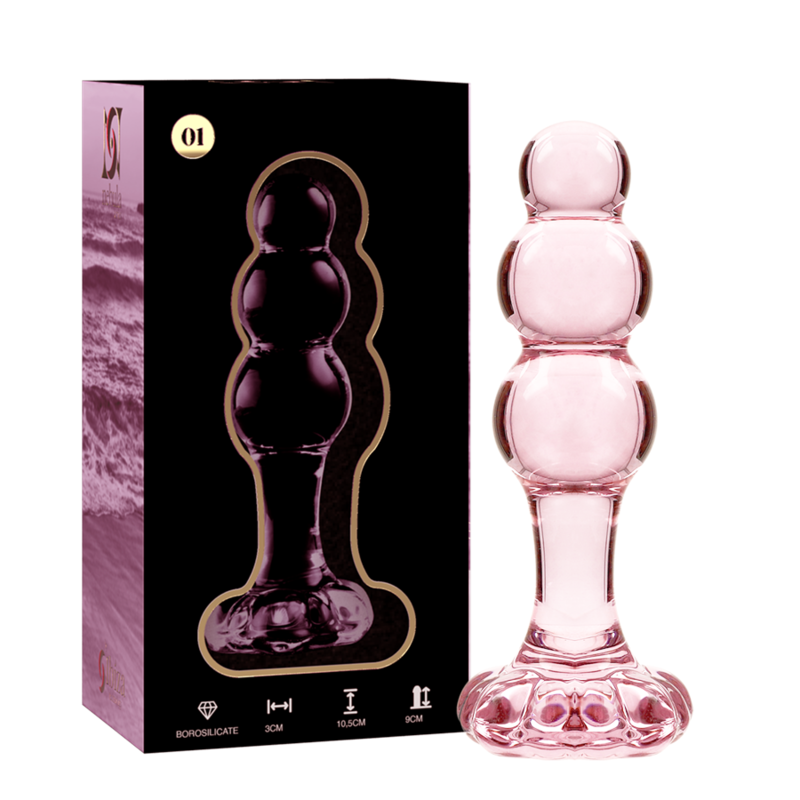 Plug anal en verre borosilicate rose 10,5 cm — NEBULA SERIES BY IBIZA