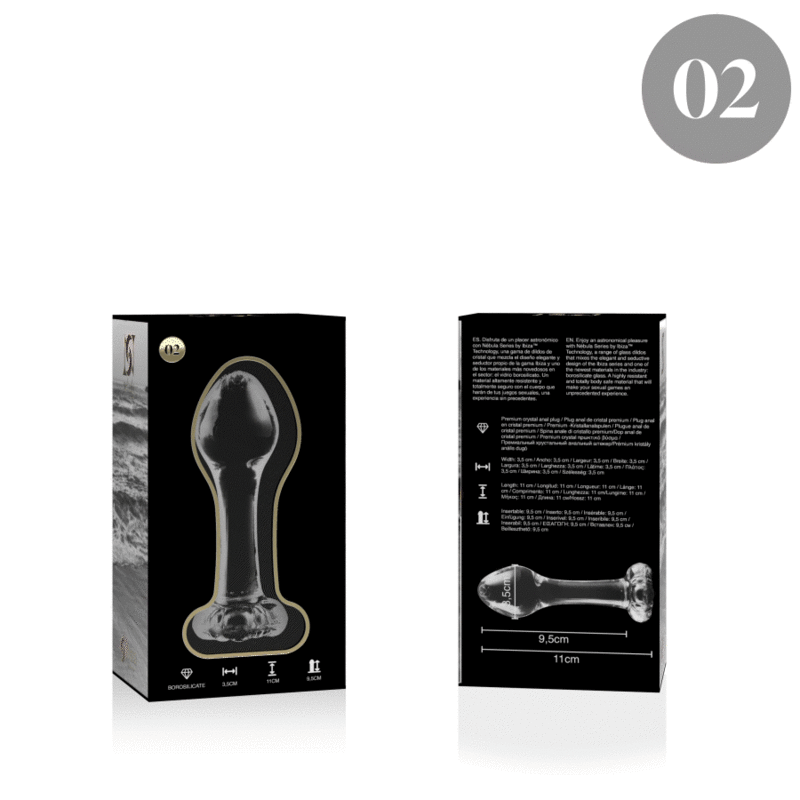 Plug anal en verre borosilicate transparent 11 cm — NEBULA SERIES BY IBIZA