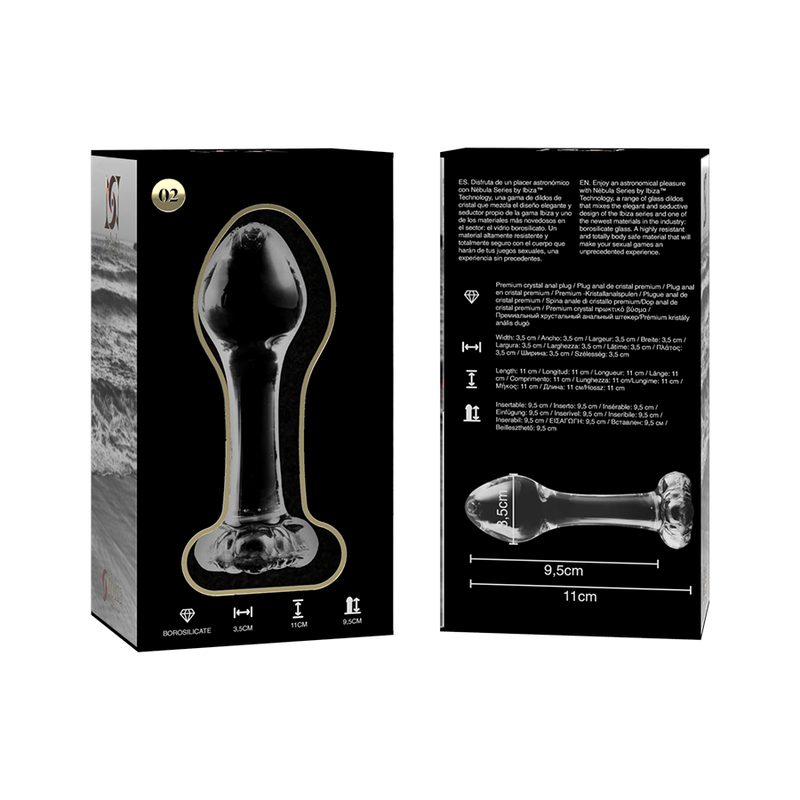 Plug anal en verre borosilicate transparent 11 cm — NEBULA SERIES BY IBIZA