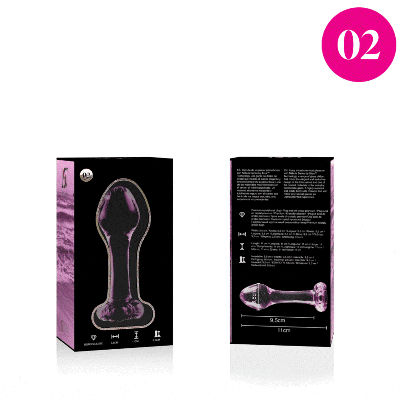 Rosa Borosilikat-Analplug 11 cm — NEBULA SERIES BY IBIZA