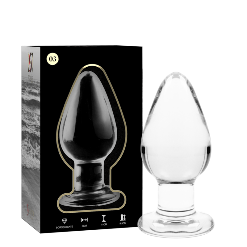 Tapón anal de vidrio borosilicato transparente 11 cm — NEBULA SERIES BY IBIZA