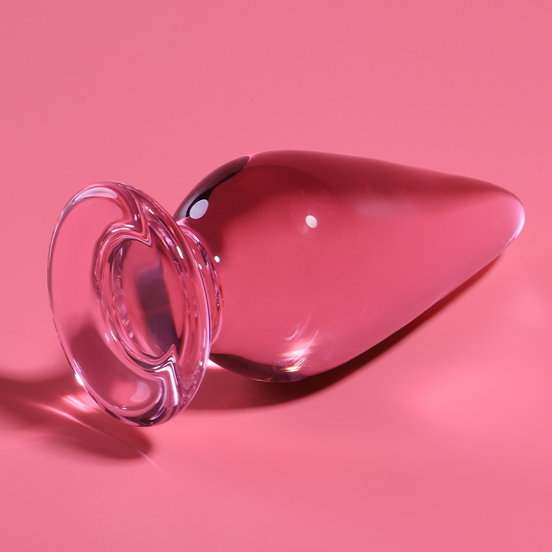 Rosa-Borosilikat-Glas Analplug 11 cm x 5 cm — NEBULA SERIES BY IBIZA