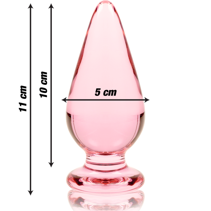 Rosa-Borosilikat-Glas Analplug 11 cm x 5 cm — NEBULA SERIES BY IBIZA