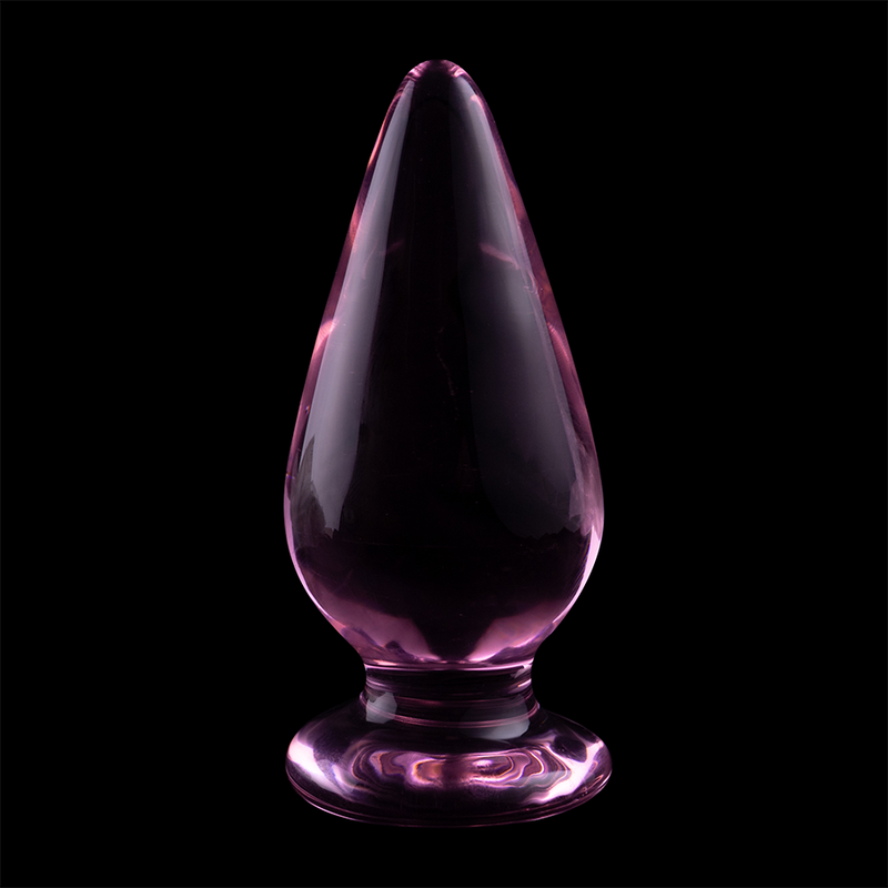 Rosa-Borosilikat-Glas Analplug 11 cm x 5 cm — NEBULA SERIES BY IBIZA