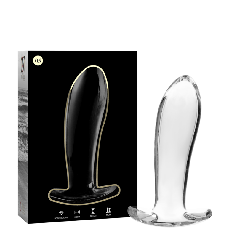Plug anal en verre borosilicate clair modèle 5 — NEBULA SERIES BY IBIZA