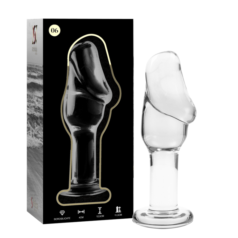 Plug anal en verre borosilicate transparent, modèle 6 (12,5 cm) — Nebula Series by Ibiza