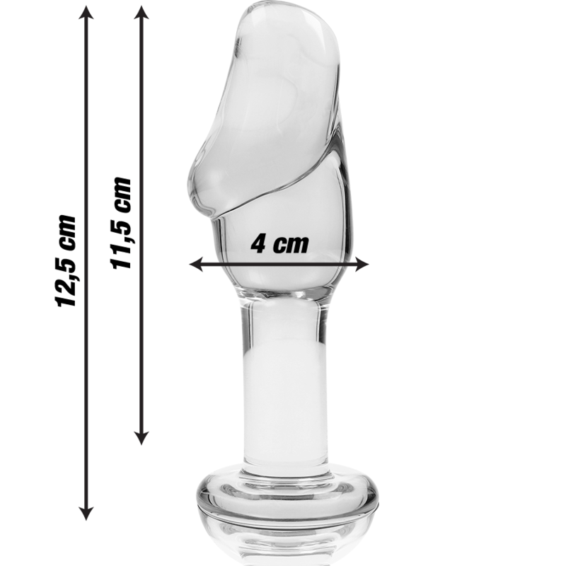 Plug anal en verre borosilicate transparent, modèle 6 (12,5 cm) — Nebula Series by Ibiza