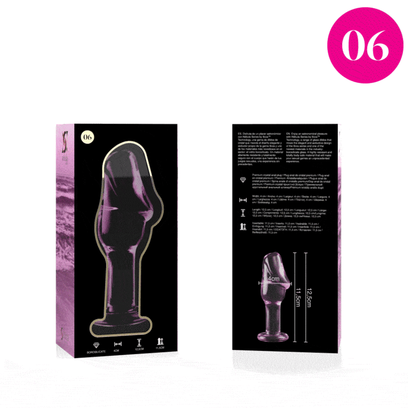 Plug anal en verre borosilicate rose 12,5 cm — NEBULA SERIES BY IBIZA