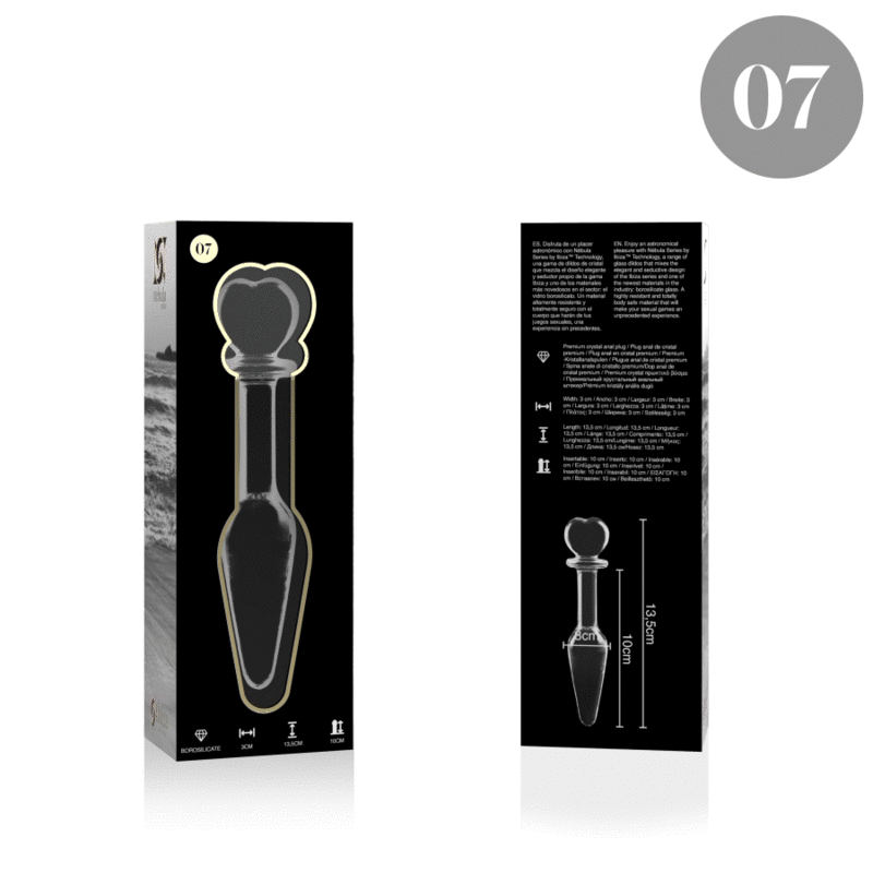 Plug anal en verre borosilicate clair 13.5 cm — NEBULA SERIES BY IBIZA