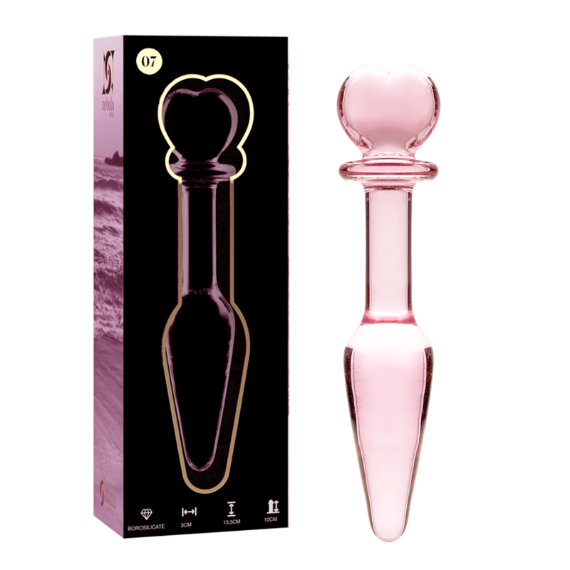 Plug anal en verre borosilicate rose 13.5 cm — Nebula Series by Ibiza