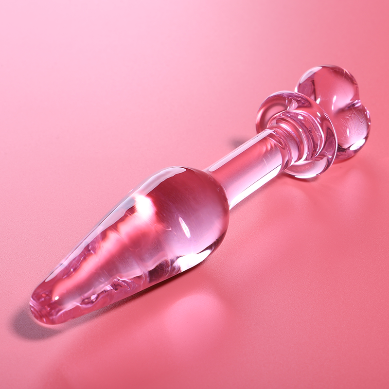 Tapón anal de vidrio borosilicato rosa 13.5 cm — Nebula Series by Ibiza