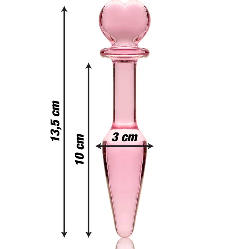 Tapón anal de vidrio borosilicato rosa 13.5 cm — Nebula Series by Ibiza