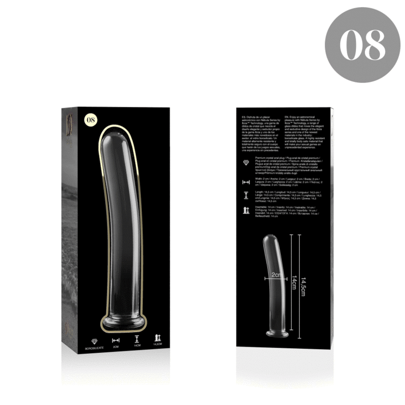 Plug anal en verre borosilicate clair 14,5 cm — NEBULA SERIES BY IBIZA