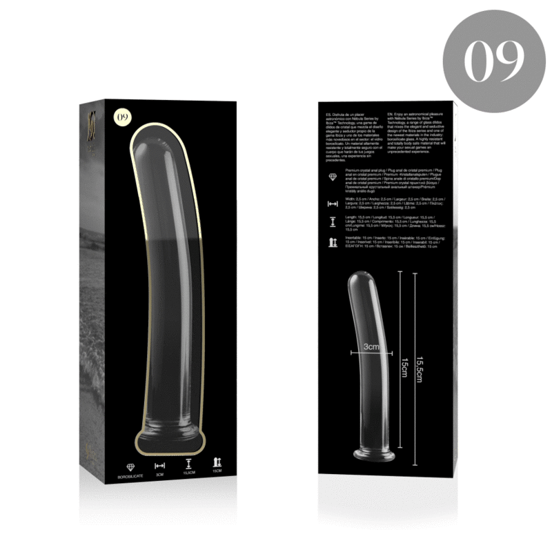 Gode en verre borosilicate clair 15,5 cm — NEBULA SERIES BY IBIZA