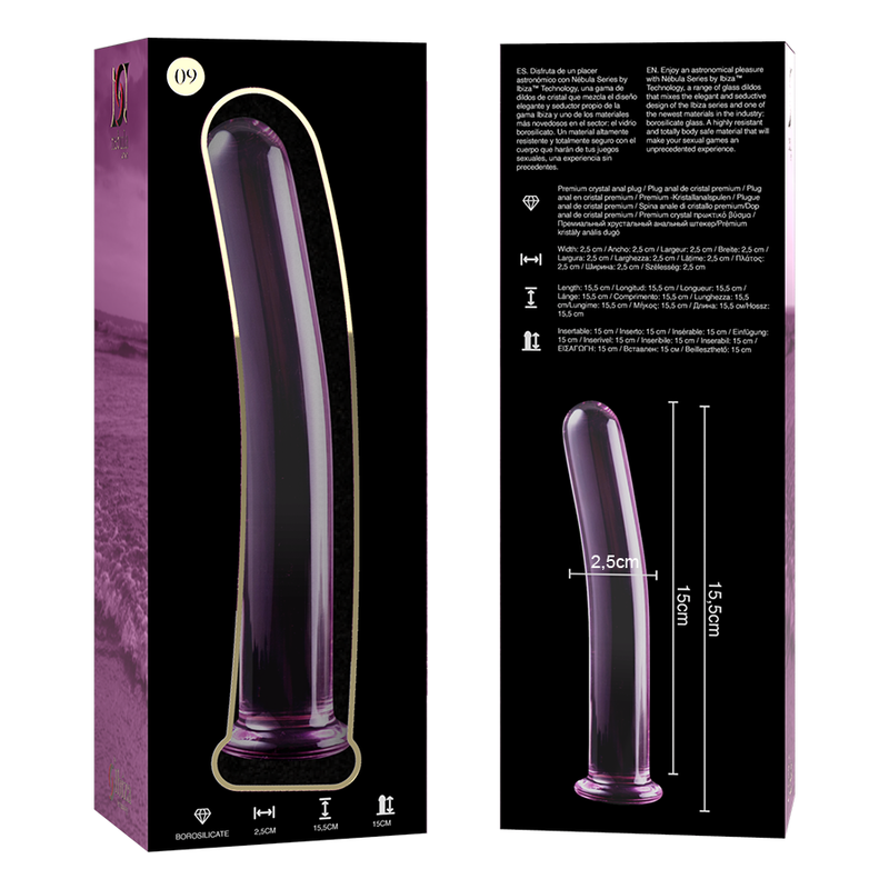 Plug anal en verre borosilicate rose — NEBULA SERIES BY IBIZA