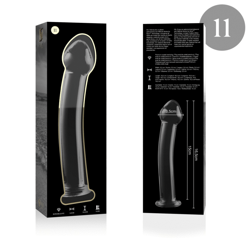 Gode en verre borosilicate clair 16 cm — Nebula Series by Ibiza