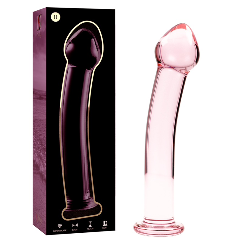 Gode en verre borosilicate design élégant rose 16 cm — NEBULA SERIES BY IBIZA