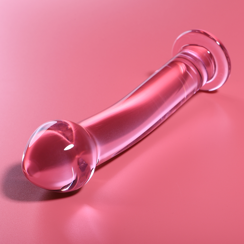 Gode en verre borosilicate design élégant rose 16 cm — NEBULA SERIES BY IBIZA