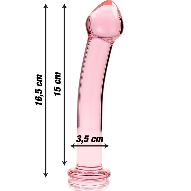 Gode en verre borosilicate design élégant rose 16 cm — NEBULA SERIES BY IBIZA