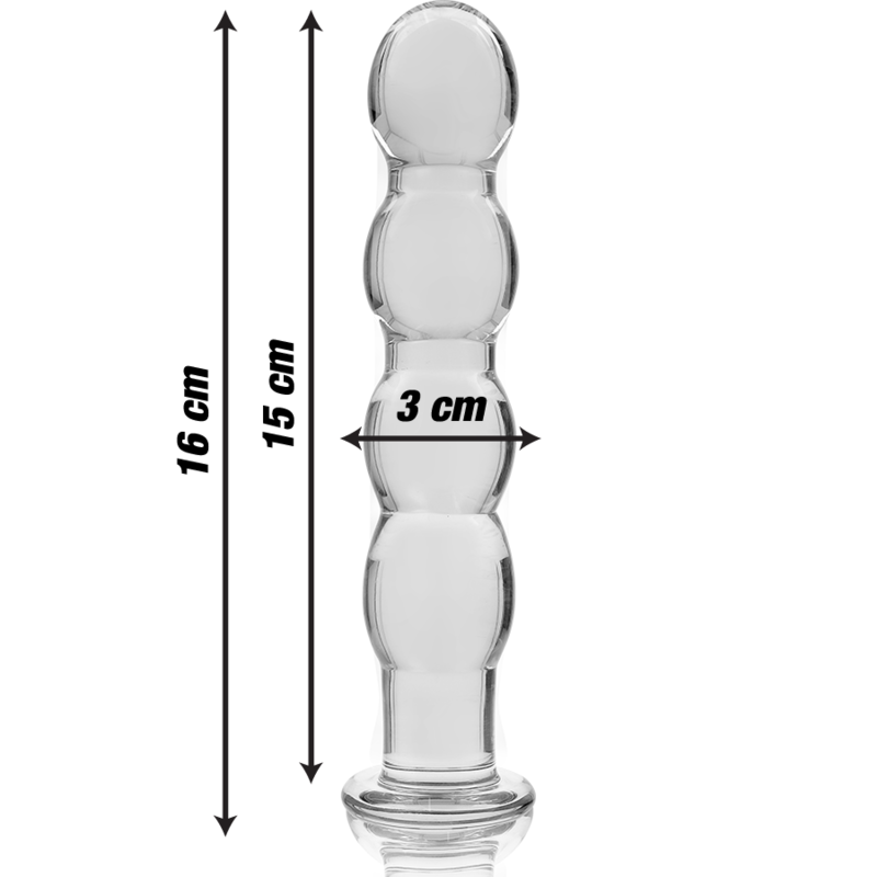 Gode en verre borosilicate clair 16.5 cm — NEBULA SERIES BY IBIZA