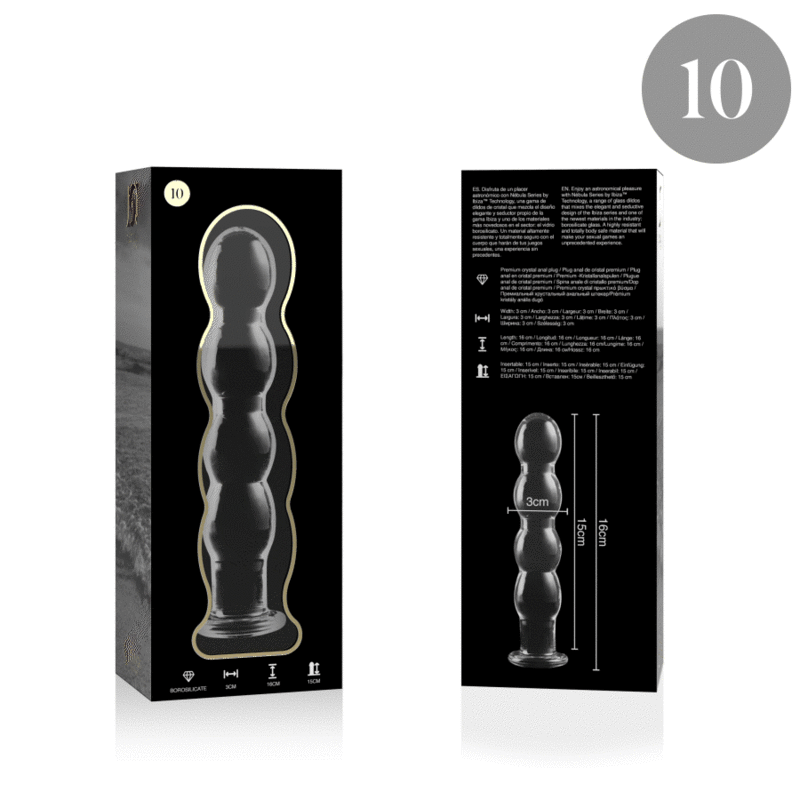 Gode en verre borosilicate clair 16.5 cm — NEBULA SERIES BY IBIZA