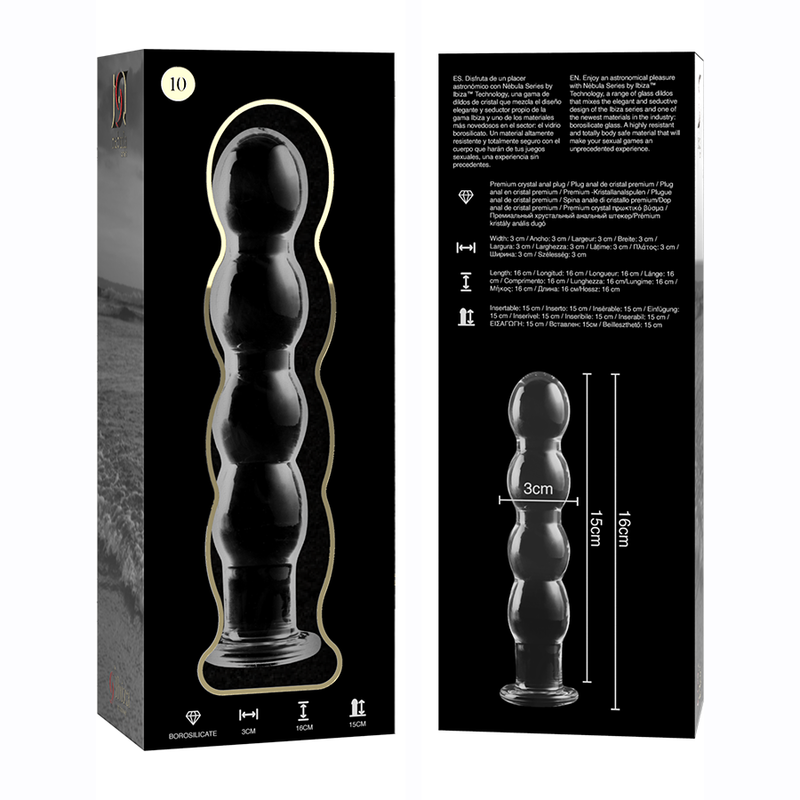 Gode en verre borosilicate clair 16.5 cm — NEBULA SERIES BY IBIZA