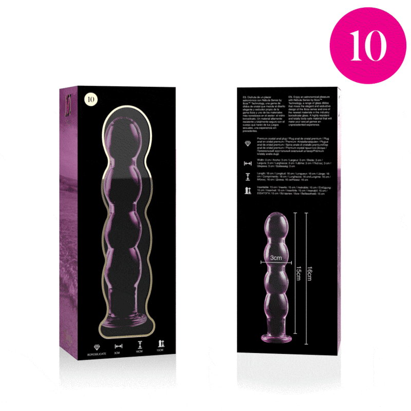 Gode en verre borosilicate rose 16,5 cm — NEBULA SERIES BY IBIZA