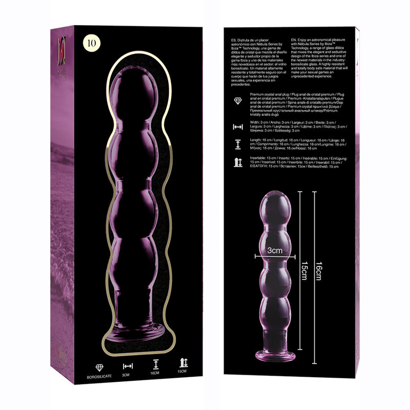 Gode en verre borosilicate rose 16,5 cm — NEBULA SERIES BY IBIZA