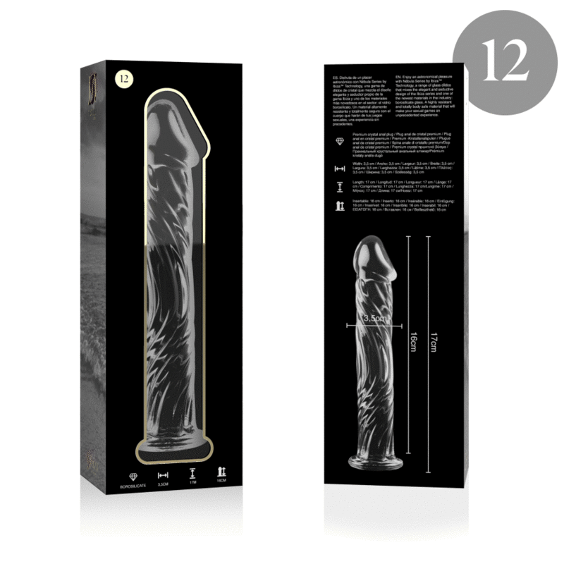 Plug anal en verre borosilicate clair 17 cm — NEBULA SERIES BY IBIZA