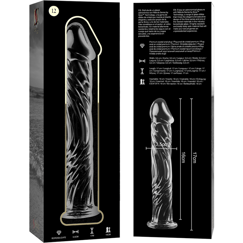 Plug anal en verre borosilicate clair 17 cm — NEBULA SERIES BY IBIZA