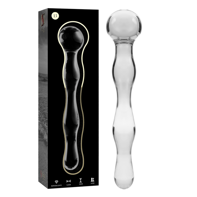 Gode en verre borosilicate transparent 18 cm — NEBULA SERIES BY IBIZA