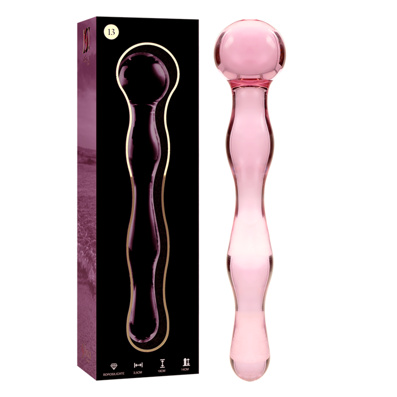 Plug anal en verre borosilicate rose 18 cm — NEBULA SERIES BY IBIZA