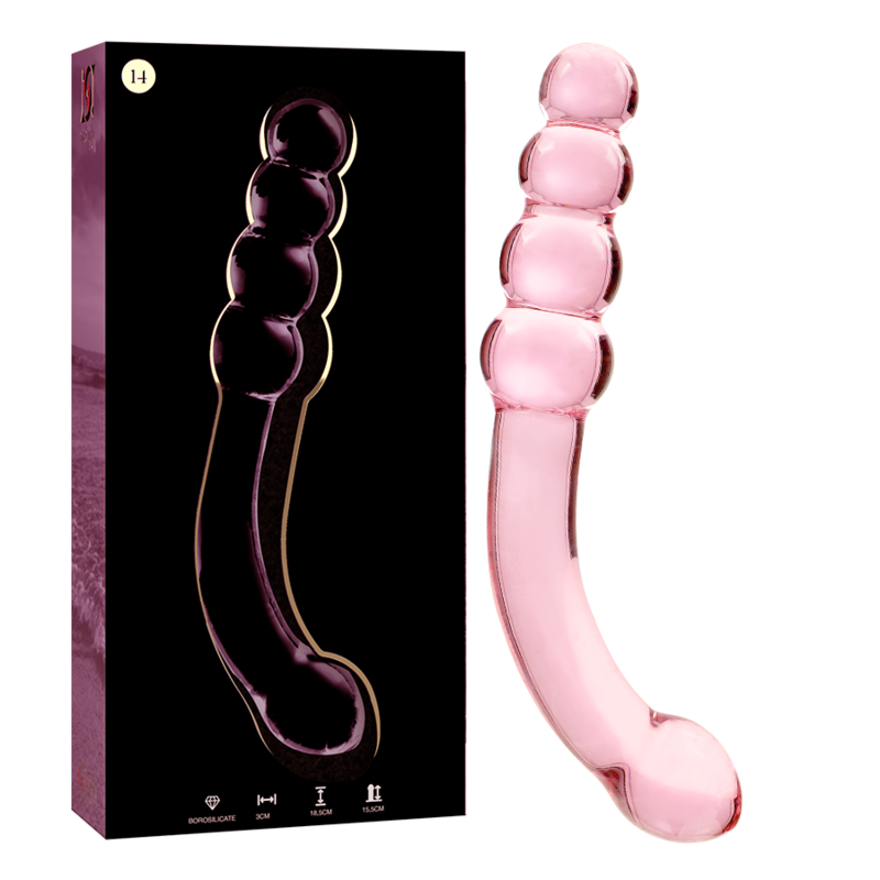 Gode en verre borosilicate rose 18.5 cm — NEBULA SERIES BY IBIZA