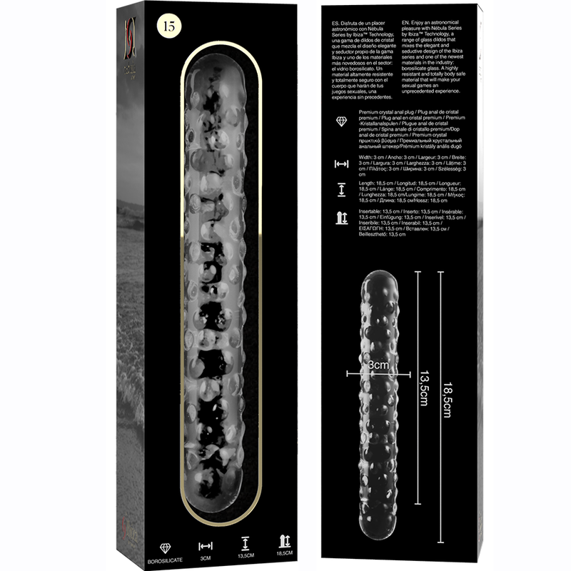 Plug anal en verre borosilicate clair — NEBULA SERIES BY IBIZA