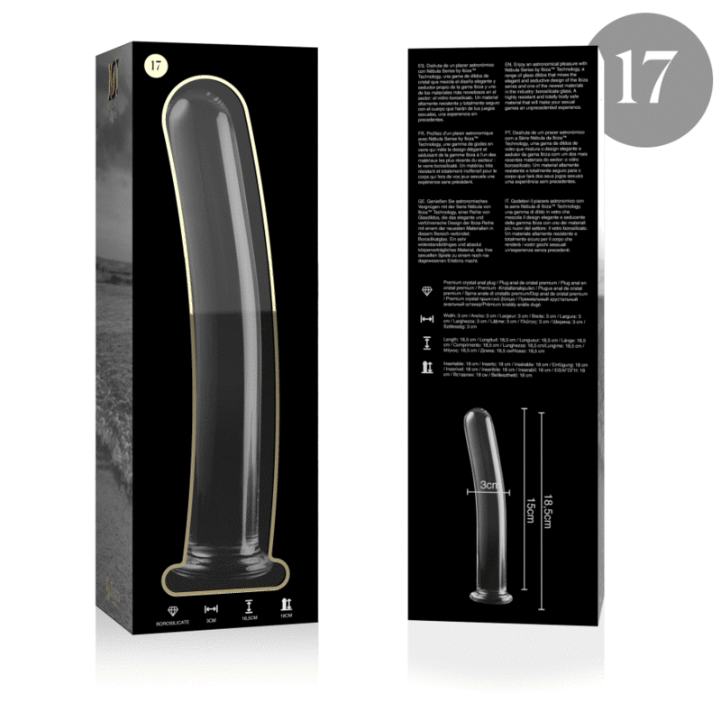 Gode en verre borosilicate clair 18,5 cm — NEBULA SERIES BY IBIZA