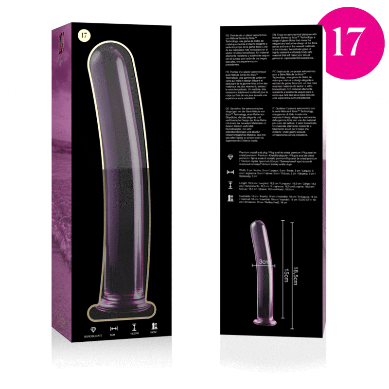 Gode en verre borosilicate rose 18.5 cm — NEBULA SERIES BY IBIZA