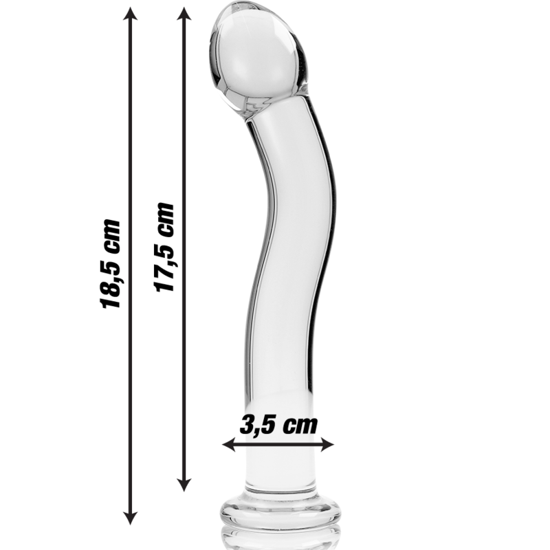 Dildo en verre borosilicate clair 18.5 cm — NEBULA SERIES BY IBIZA