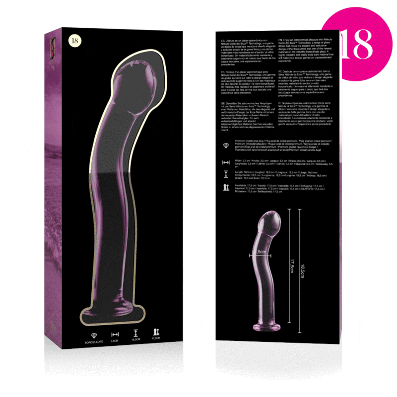 Gode en verre borosilicate rose 18,5 cm — NEBULA SERIES BY IBIZA