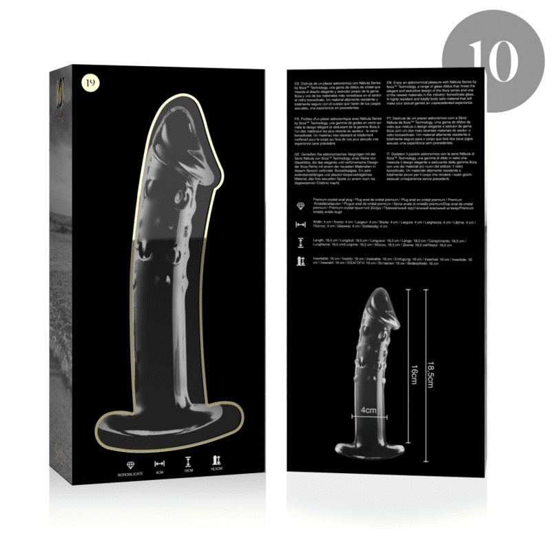 Gode en verre borosilicate clair 18.5 cm — NEBULA SERIES BY IBIZA