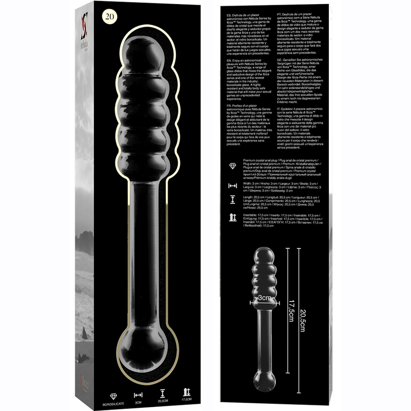 Transparenter Borosilikat-Glas-Dildo — NEBULA SERIES BY IBIZA